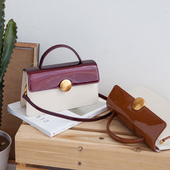 Cute Leather Womens Stylish White Handbag Crossbody Purse Barrel Shoulder Bag for Women