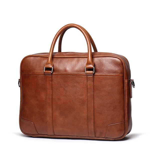 Vintage Brown Leather Men's Professional Briefcase 15‘’ Laptop Briefcase Work Ha FY04881013
