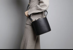Genuine Leather Cute Bucket Bag Handbag Crossbody Bag Shoulder Bag Women Leather Purse