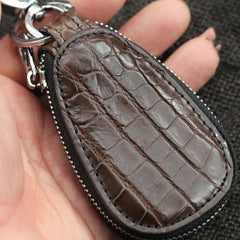 Crocodile Leather Mens Audi Volkswagen Toyota Car Key Case Car Key Holder with Belt Loop For Men