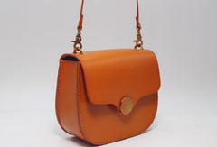 Handmade Leather Round Bag Crossbody Bag Shoulder Bag Purse for Women Leather Bag - EverHandmade