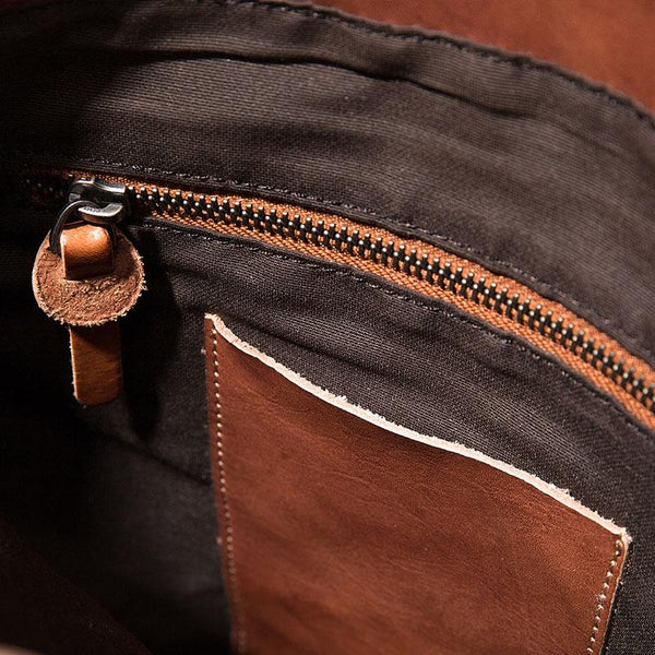Black Brown Cool Mens Leather Backpack Travel Backpacks Leather Hiking Backpack REAL05691015