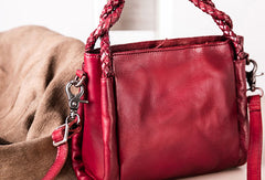 Genuine Leather Handbag Woven Crossbody Bag Shoulder Bag Purse For Women