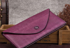 Genuine Leather Wallet Vintage Envelop Wallet Card Holder Purse Clutch For Women - EverHandmade