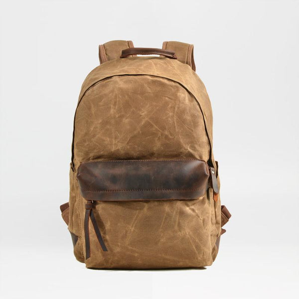 Cool Canvas Leather Mens Green Backpack Computer Backpack Black Travel Backpack MCCY01581116