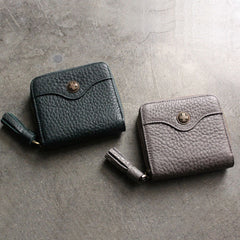 Cute LEATHER Womens Small Wallet Bifold Zipper Small Wallet FOR Women