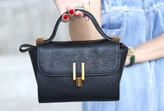 Handmade Leather Vintage Mens Black Handbag Shoulder Bag for women