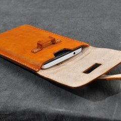 Handmade Leather Belt Pouch Mens Waist Bag Phone holsters for Men