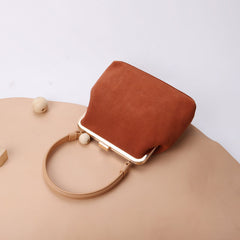 Vintage Leather Womens Frame Handbag Frame Purse Handbag for Women