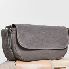 Mens Canvas Gray Cool Messenger Bag Side Bag Shoulder Bag for Men