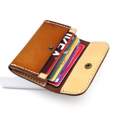 Leather Mens Card Wallet Front Pocket Wallets Small Slim Wallets Change Wallet for Men