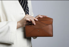 Genuine Leather Cute Long Slim Wallet Bifold Clutch Cards Wallet Purse For Women Girl