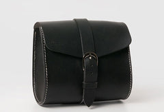 Handmade Leather purse crossbody bag black for women leather shoulder bag