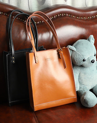 Stylish LEATHER WOMEN Vertical Tote BAG Handmade Cute Shopper Tote Purses FOR WOMEN