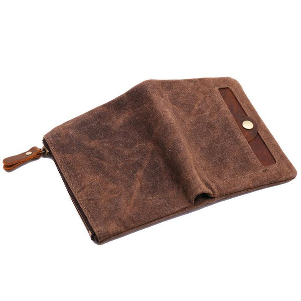 Mens Canvas Small Wallets for men Bifold Cool Men billfold Small Wallet QGX01051021