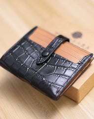 Black&Brown Cute Women Leather Slim Wallet Card Wallet Mini Billfold Wallets Slim Brown Card Holder Wallets For Women