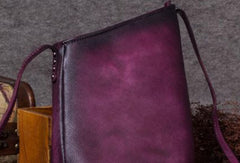 Genuine Leather Handbag Vintage Bucket Bag Crossbody Bag Shoulder Bag Purse For Women - EverHandmade
