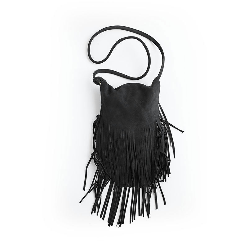 Handmade WOMENs LEATHER Tassels Shoulder Bag Vintage Crossbody Purse With tassels