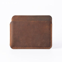 Vintage Brown Leather Men's Front Pocket Wallet Black Slim Card billfold Wallet Small Wallet For Men