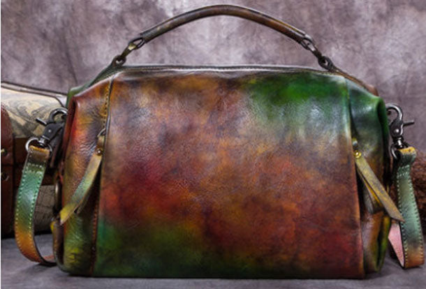 Genuine Leather Handbag Vintage Crossbody Bag Shoulder Bag Purse For Women - EverHandmade