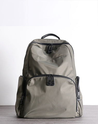 Womens Nylon Laptop Backpack Best Travel Backpack Purse Nylon Gray School Rucksack for Ladies