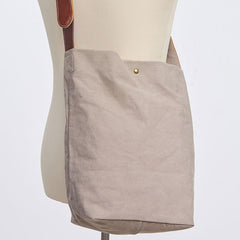 Mens Canvas Gray Cool Bucket Courier bag Messenger Bag Canvas Side Bag for Men