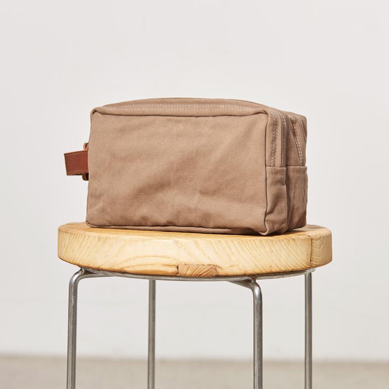 Large Canvas Leather Mens Clutch Bags Zipper Green Wristlet Bag Canvas Purse for Men