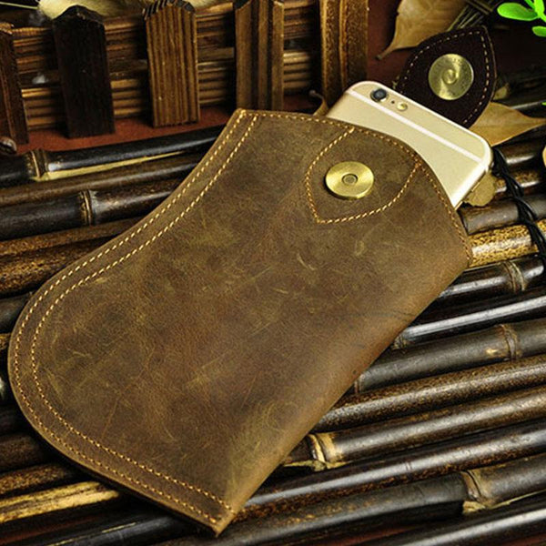 Small Mens Leather Belt Pouch Cell Phone Holster Belt Cases Waist Pouch for Men MN00981123