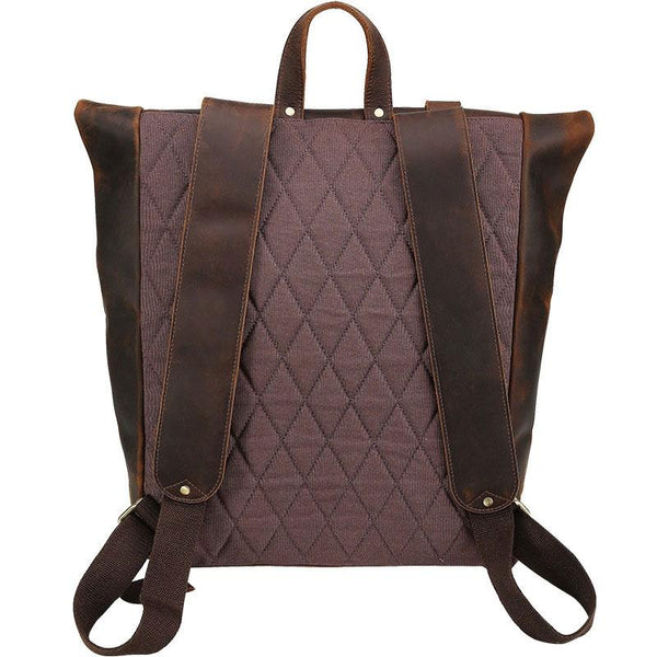 Cool Leather Coffee Rolltop Mens Backpacks Travel Backpack Vintage Backpack for FY01992145
