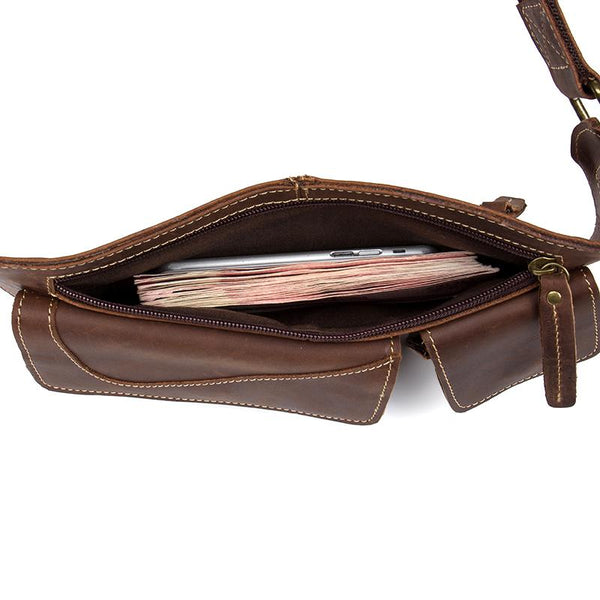 Vintage Brown Leather Fanny Pack Mens Waist Bags Hip Pack Belt Bags Bumbags for MSG02781238