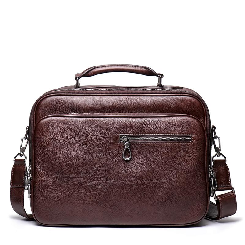 Fashion Brown Leather Men's Professional Briefcase 15‘’ Laptop Briefcase Business Handbag For Men