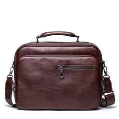 Fashion Brown Leather Men's Professional Briefcase 15‘’ Laptop Briefcase Business Handbag For Men