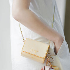 Cute Leather Womens Mini Chain Purse Tiny Makeup Fashion Chain Shoulder Bag for Women