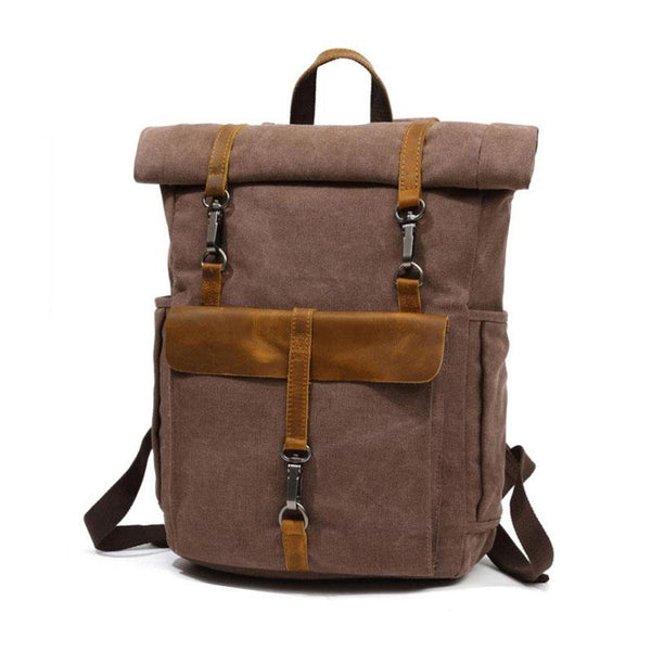 Cool Canvas Mens Travel Backpack Canvas School Backpack Laptop Backpack for Men QGX02051050