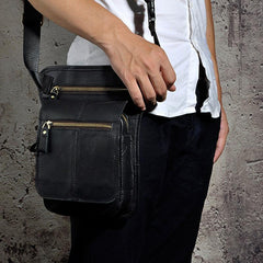Cool Biker Mens Leather Drop Leg Bag Belt Pouch Waist Bag Side Bag Shoulder Bag for Men