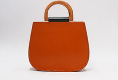 Handmade Leather Round Bag Crossbody Bag Shoulder Bag Purse for Women Leather Bag