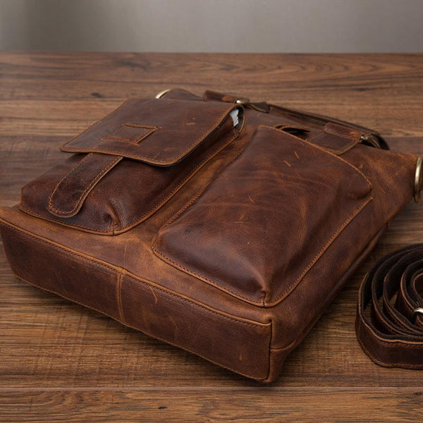 Cool Leather Mens Small Briefcase Handbag Business Handbag Shoulder Bag For Men FY02381080