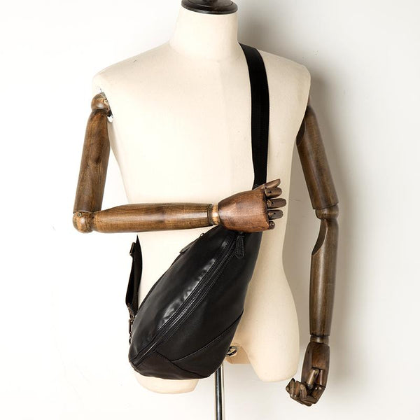 Black Leather Mens 8 inches Cool Sling - Back View