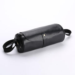 Black Leather Mens Brown Barrel Postman Bag Brown Bucket Messenger Bag Side Bag For Men