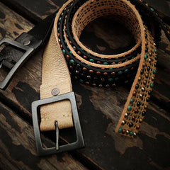Handmade Genuine Leather Mens Belt Custom Cool Leather Men Black Belts for Men