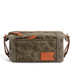Cool Canvas Leather Mens Large Clutch Bag Handbag Storage Bag Wash Bag For Men
