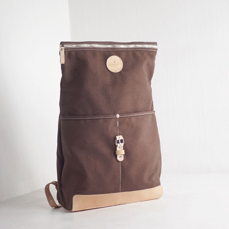 Handmade Womens Canvas Leather Backpack Hiking Backpack Travel Backpack for Women