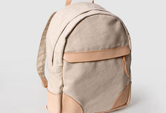 Handmade Leather canvas backpack shoulder purse for women leather shoulder bag
