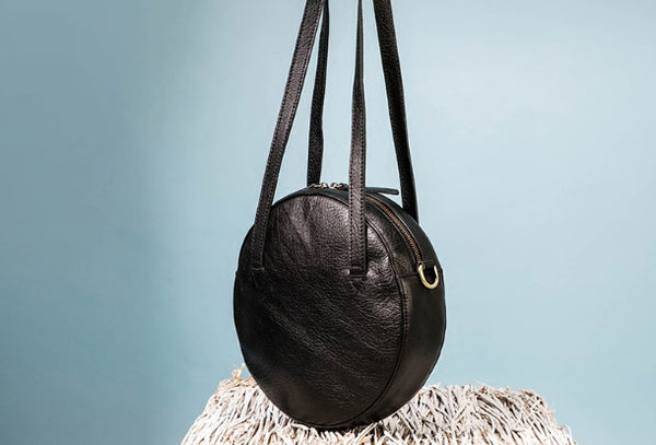 Handmade Leather Purse Bag Circle Bag Crossbody Bag Shoulder Bag Purse For Women AK02881028
