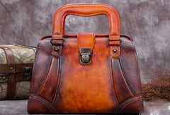 Genuine Leather Handbag Vintage Bag Shoulder Bag Crossbody Bag Purse For Women - EverHandmade