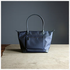 Womens Light Gray Nylon Shoulder Tote Small Light Gray&Yellow Nylon Handbag Purse for Ladies