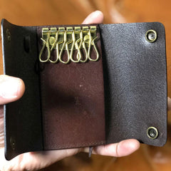 Handmade Leather Mens Cool Key Wallet Car Key Card Holder Car Key Case for Men