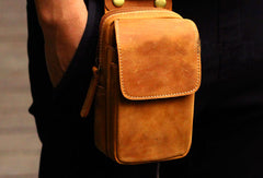 Handmade Leather Mens Cell Phone Holsters Waist Bag Hip Pack Belt Bag for Men - EverHandmade