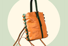 Handmade Genuine Leather Backpack Bag Bucket Bag Handbag Shoulder Bag Leather Purse For Women - EverHandmade