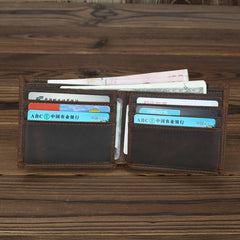 Bifold Leather Mens Slim Wallet Small Wallet billfold Wallet Front Pocket Wallet for Men